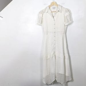 WALTER BAKER Women's White Button Down Short Sleeve Dress Size 4